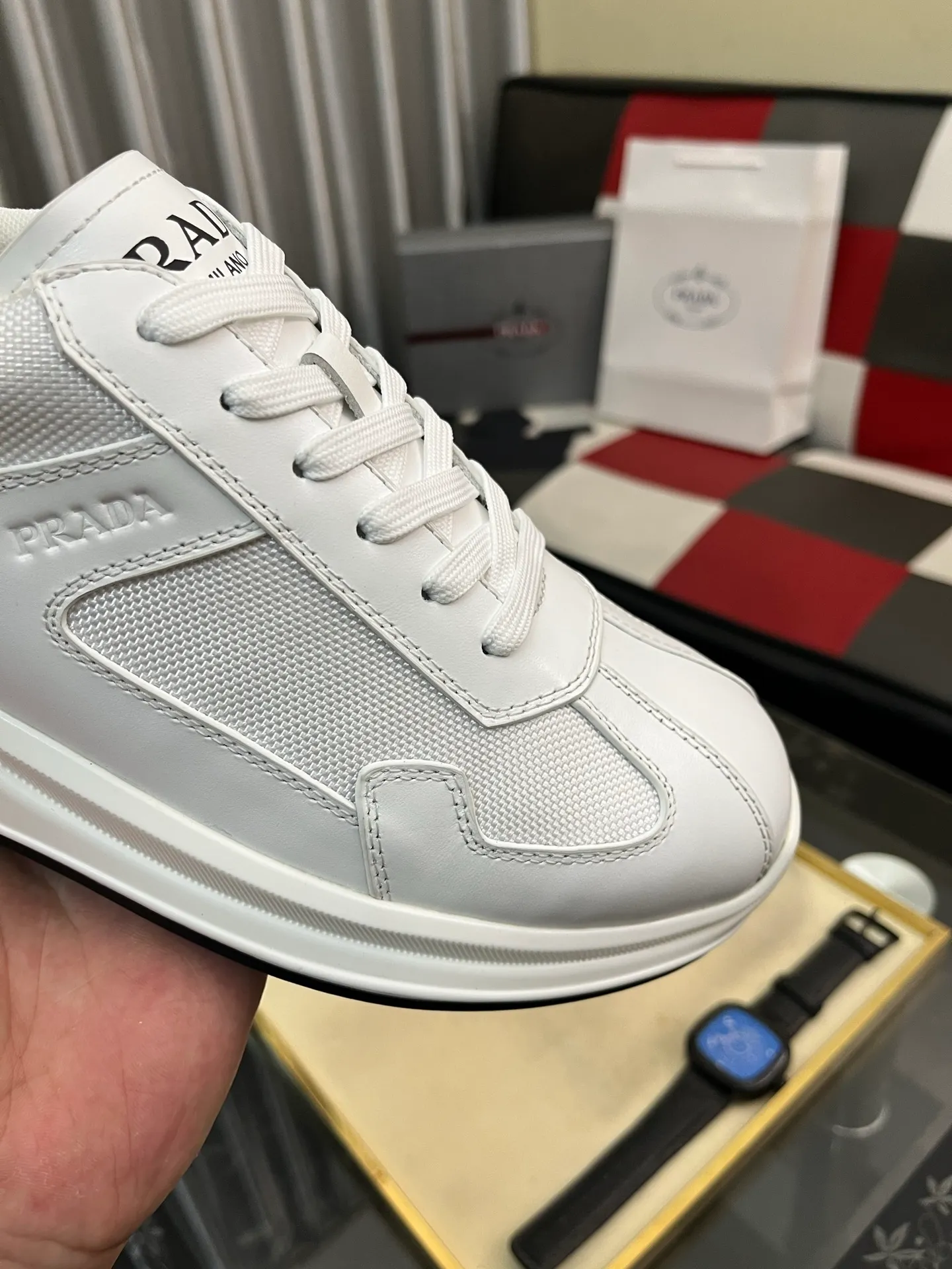 Men's shoes 💰600⌚️⌚️【PRADA】Prada casual shoes, originally developed 1:1, made of high-mercerized cowhide with imported cowhide, silk sheepskin lining, rubber outsole, comfortable and soft on the foot, size: 38-442️⃣Colors available